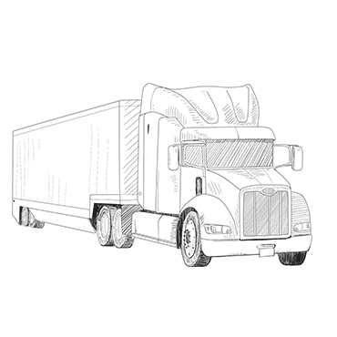 Illustration of a semi truck