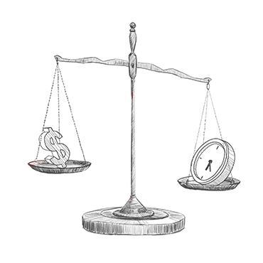 Wage theft - scale illustration